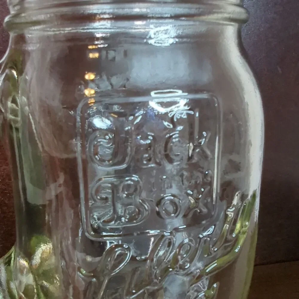 Jack in the Box Liberty Mug 1776/1976 VTG Bell Drinking Glass Mason Jar Clear